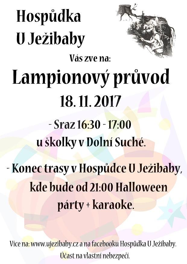 18.11. Lampiónový průvod, Halloween párty + karaoke