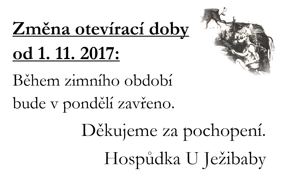 <b>Změna otevírací doby od 1. 11. 2017</b>