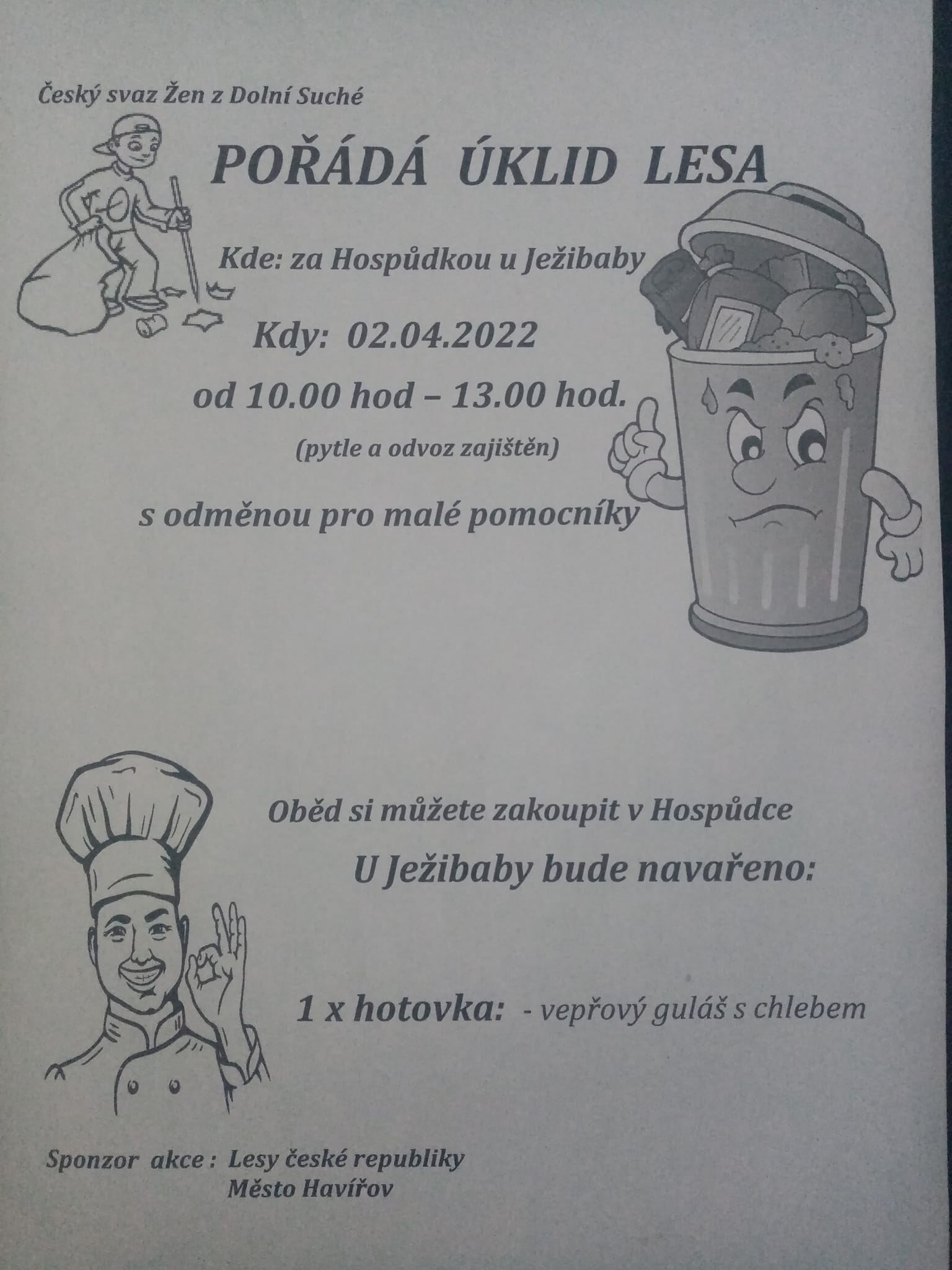 2. 4. 2022 – Úklid lesa pořádaný Českým svazem žen z Dolní Suché