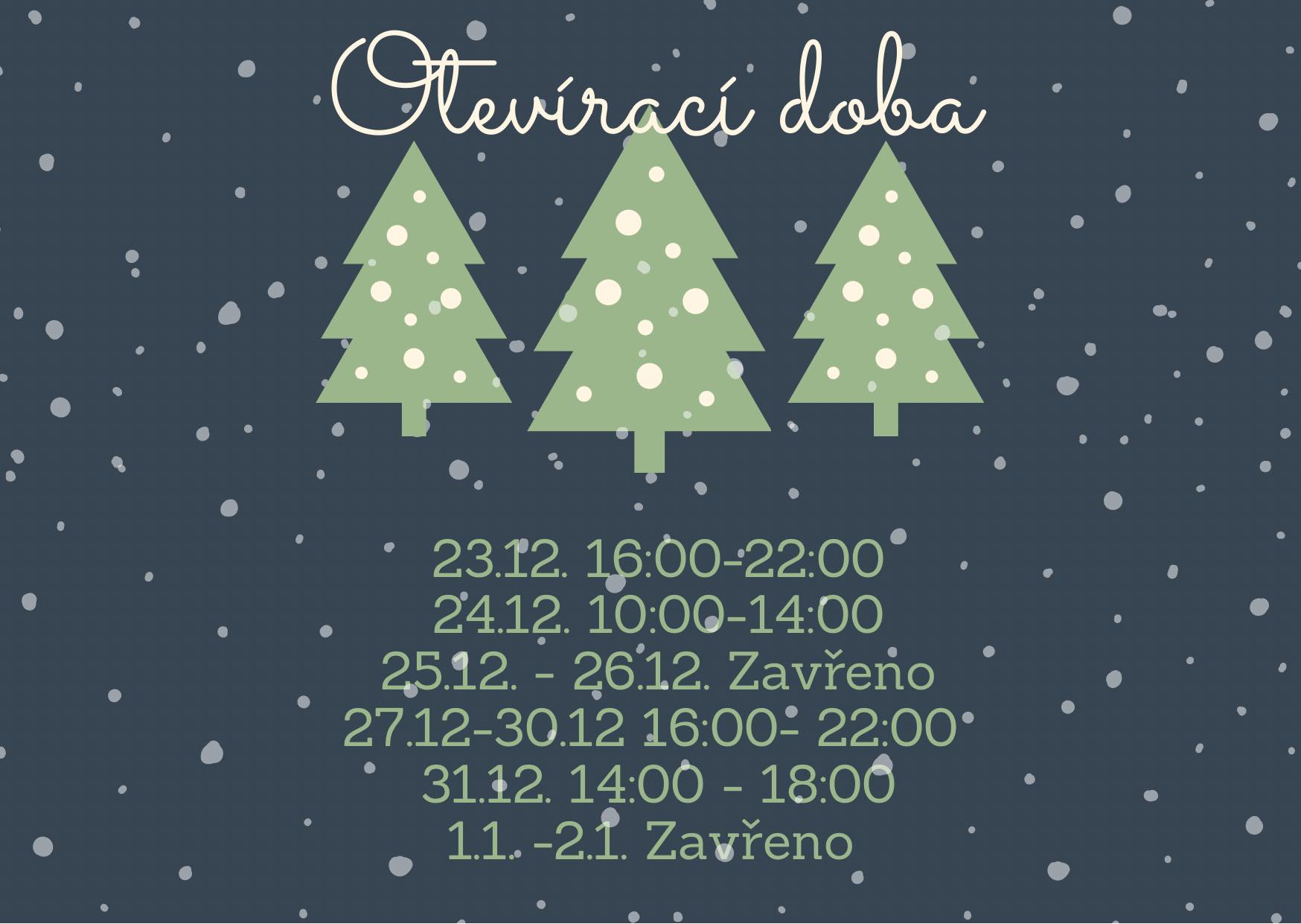 Otevírací doba konec roku 2022